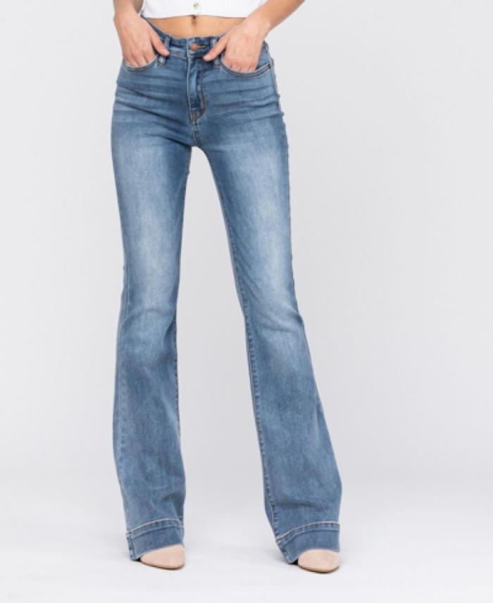 Mid Rise Judy Blue Trouser Flare Jeans