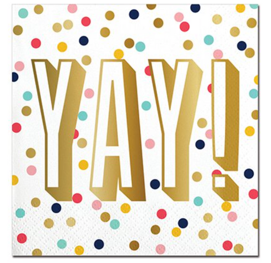 Yay! Foil Beverage Napkin Set