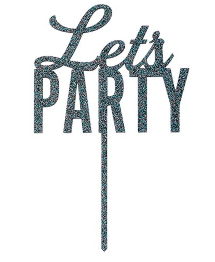 "Let's Party" Acrylic Cake Topper