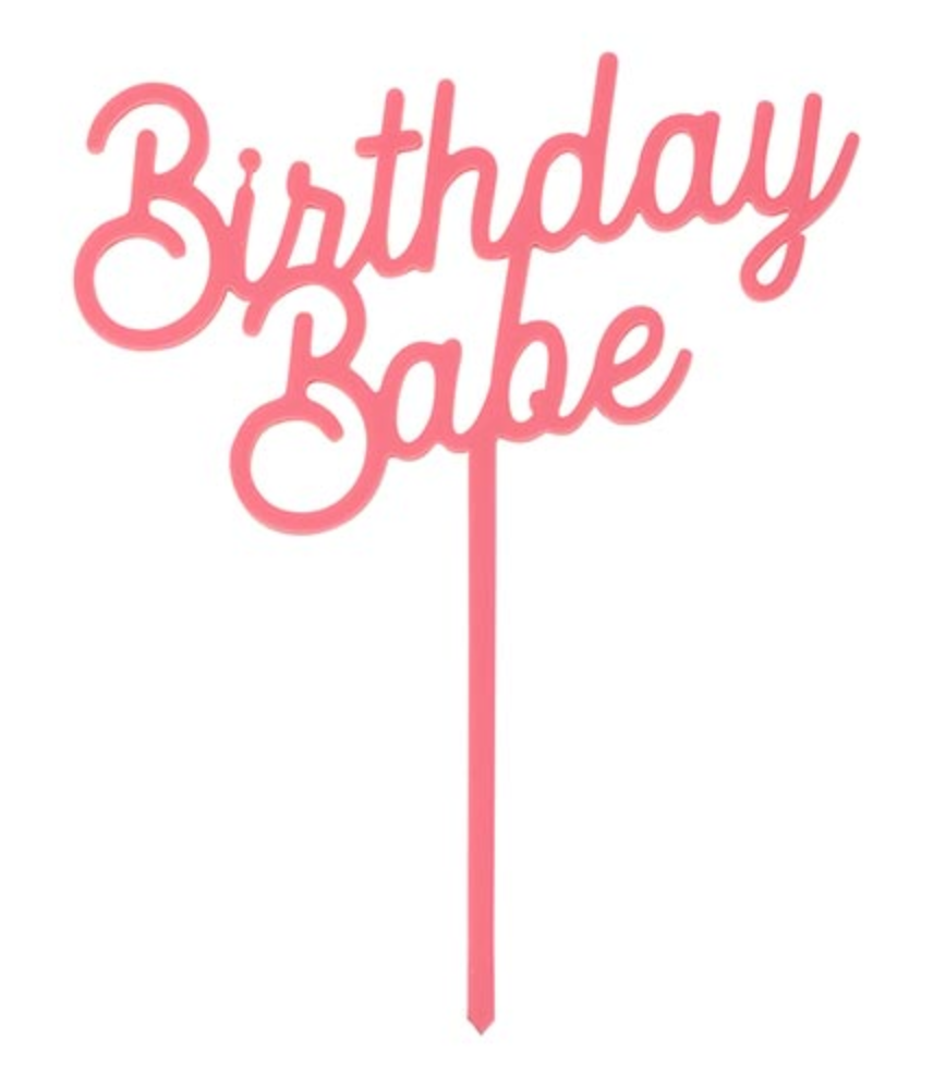 "Birthday Babe" Acrylic Cake Topper