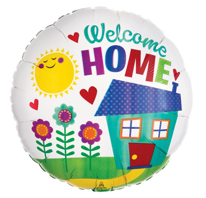 17" Packaged Welcome Home HeXL foil balloon.