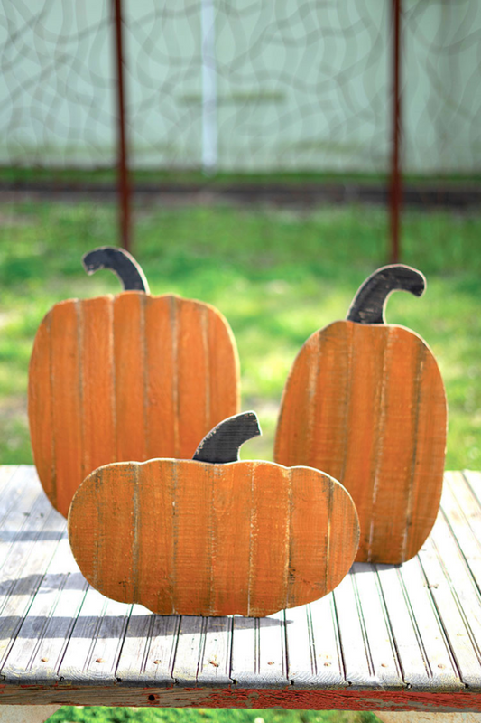 Wood Pumpkins with Stands
