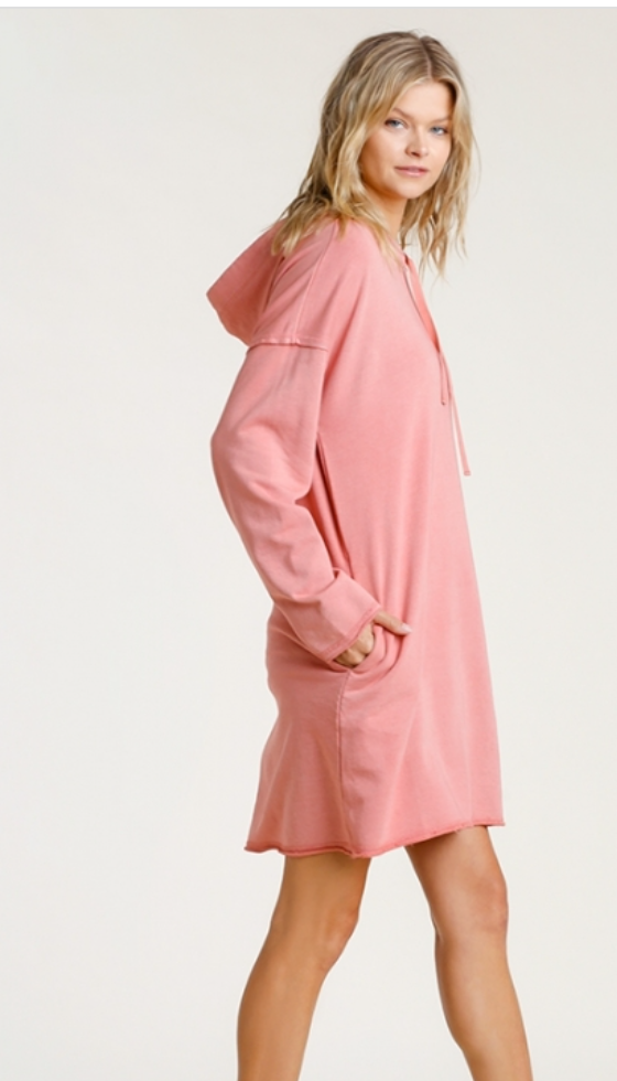FINAL SALE Down for Casual Hooded Terry Dress