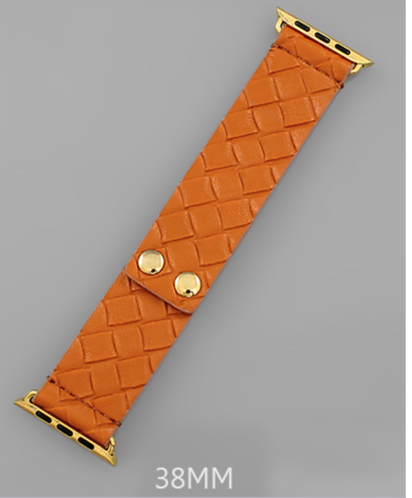 Woven Faux Leather Apple Watch Band
