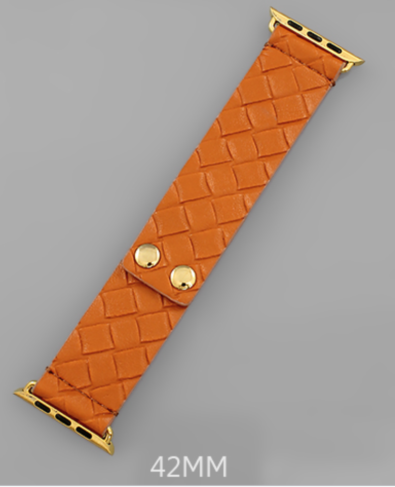 Woven Faux Leather Apple Watch Band