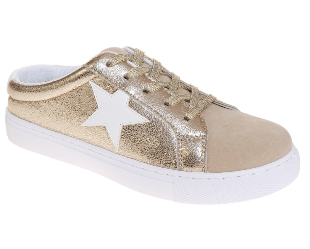 FINAL SALE Starlight Golden Sneaker Slides