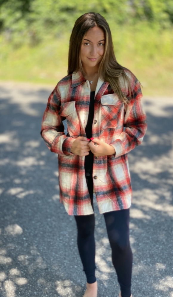 Button Down Fall Flannel Shacket