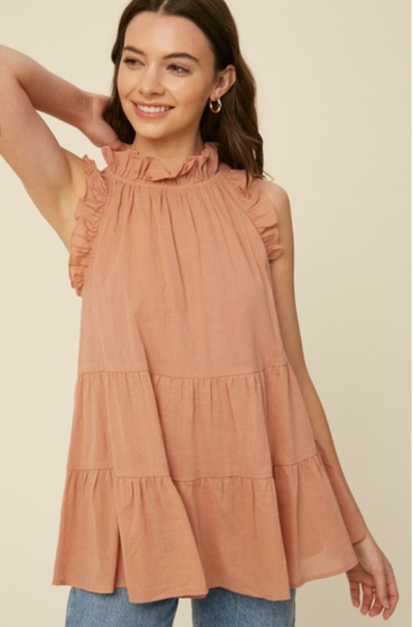 A Case of the Frills Cotton Ruffle Tunic Top