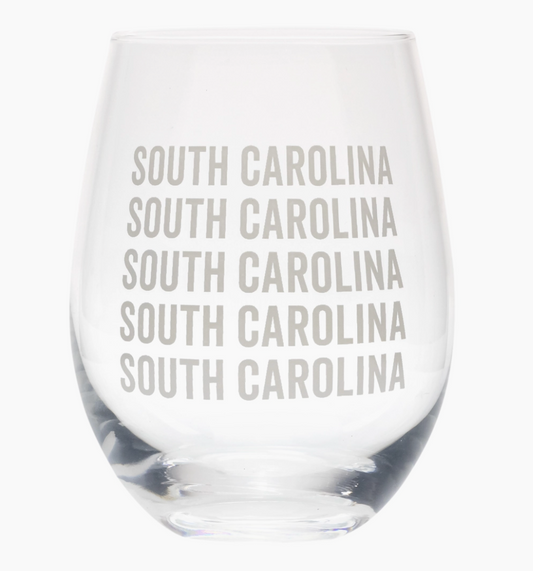 South Carolina Wine Glass