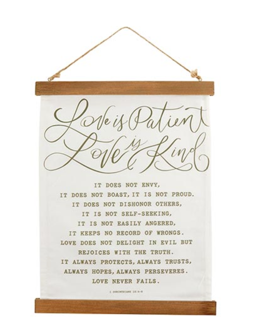 Framed Canvas Banner - Love is Patient