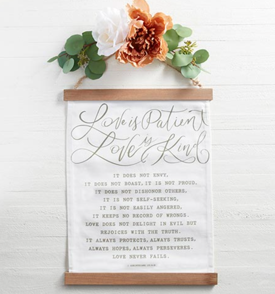 Framed Canvas Banner - Love is Patient