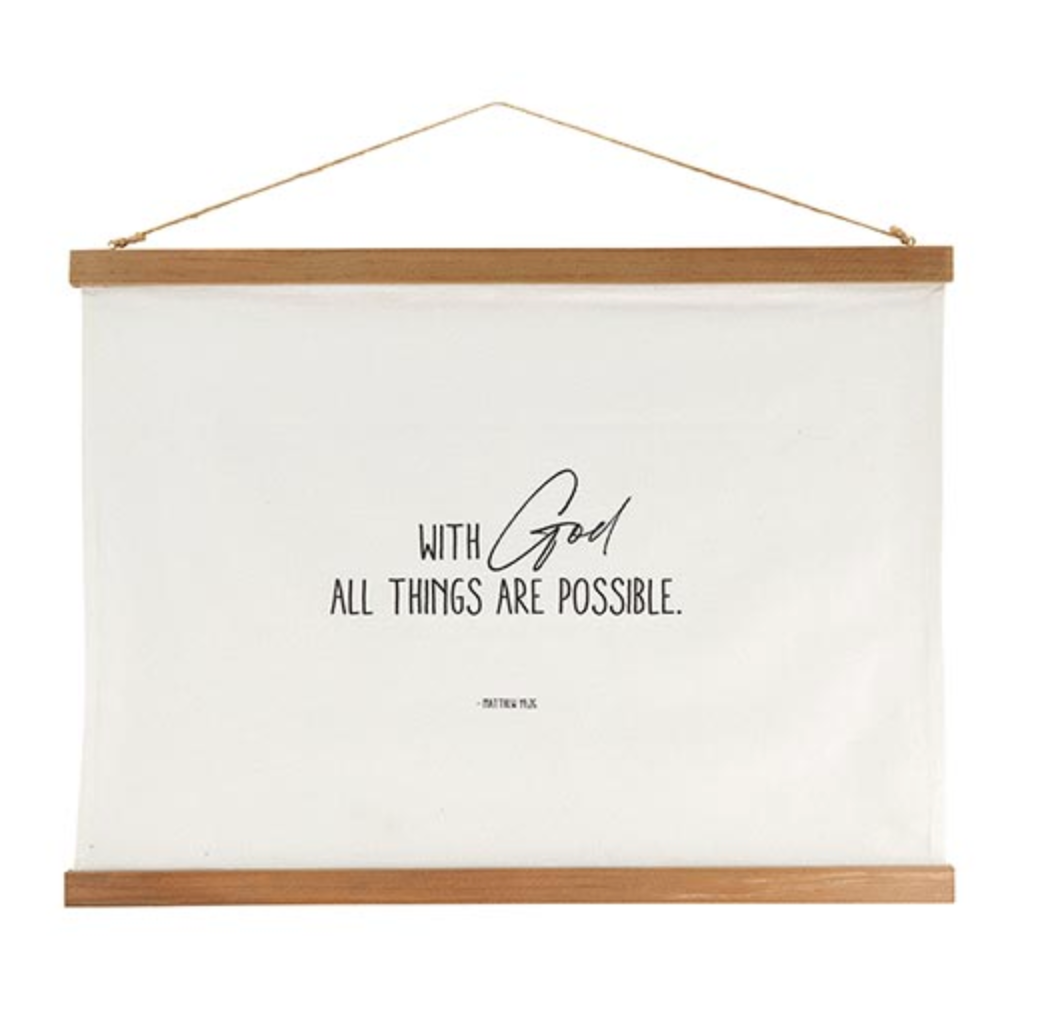 Framed Canvas Banner - With God