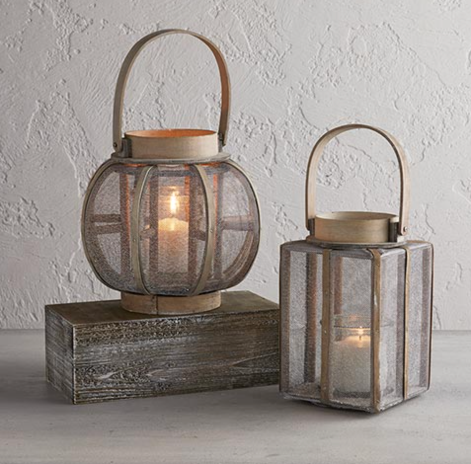 Large Lantern - Rectangle Wire and Wood