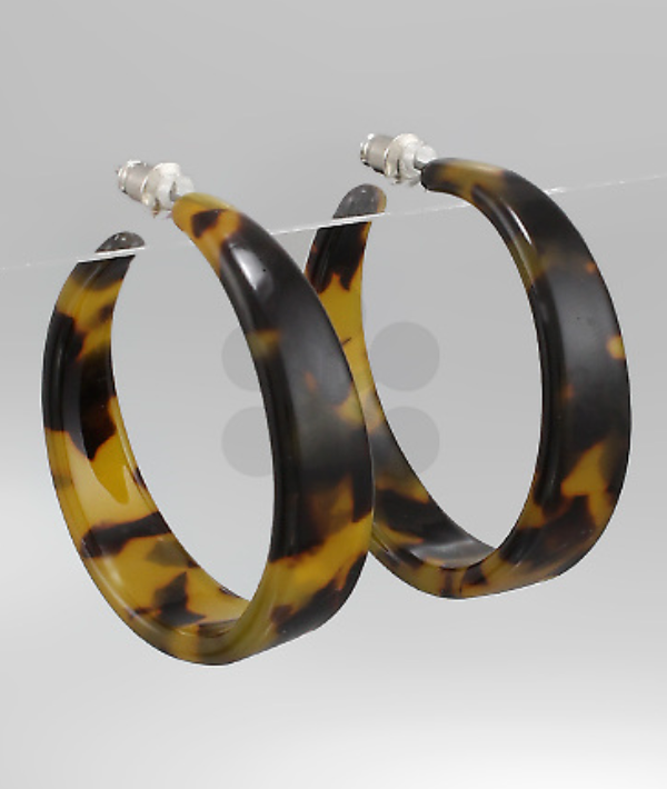 Tortoise Acrylic Hoop Earrings