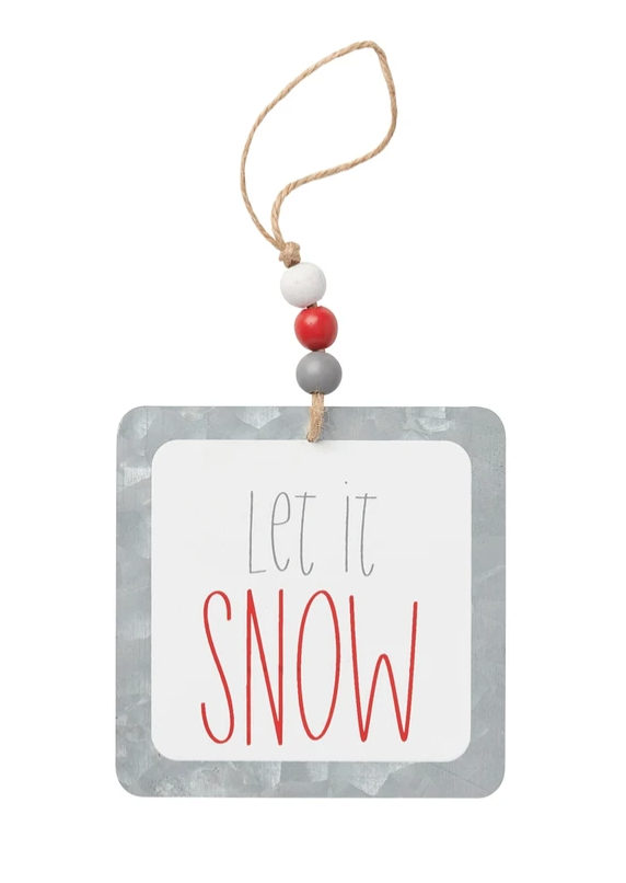 Let It Snow Tin Ornament
