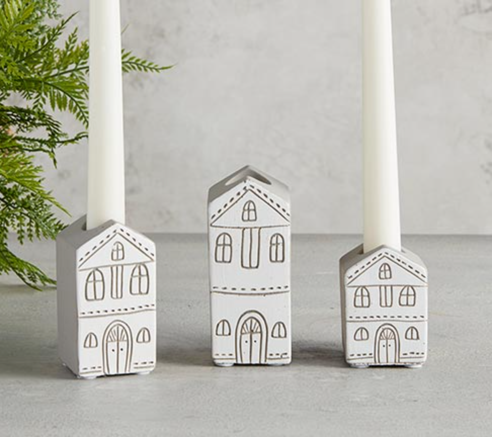 Mini House Candle Holder Set