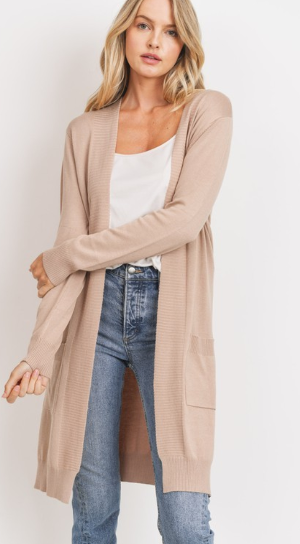 Ready for Anything Ribbed Open Cardigan