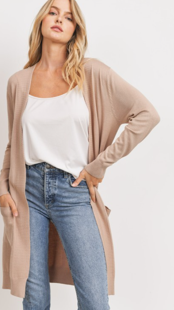 Ready for Anything Ribbed Open Cardigan