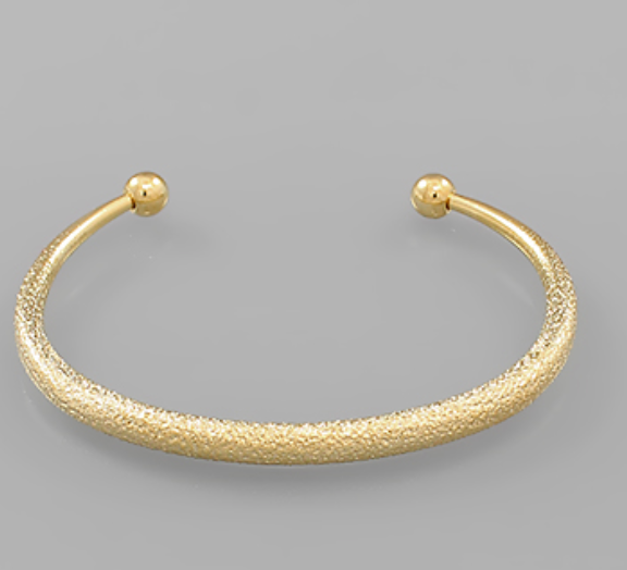 Textured Ball Gold Cuff Bracelet