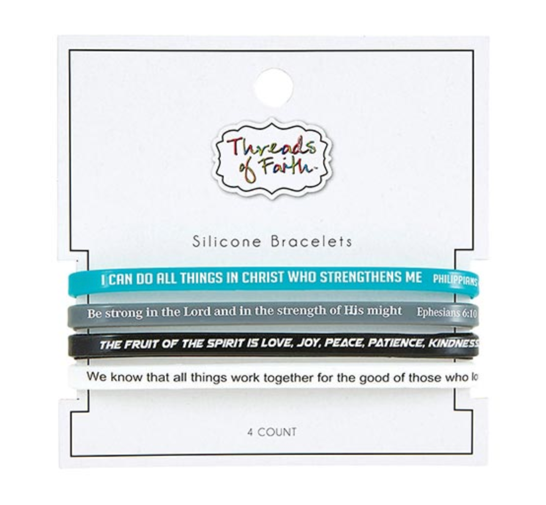 Threads of Faith Silicone Bracelet Set