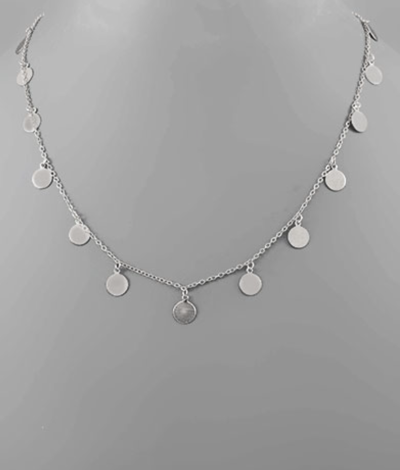 Silver Circle Dangle Necklace