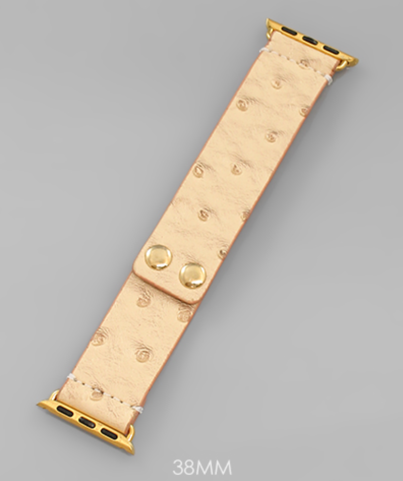 Ostrich Faux Leather Apple Watch Band