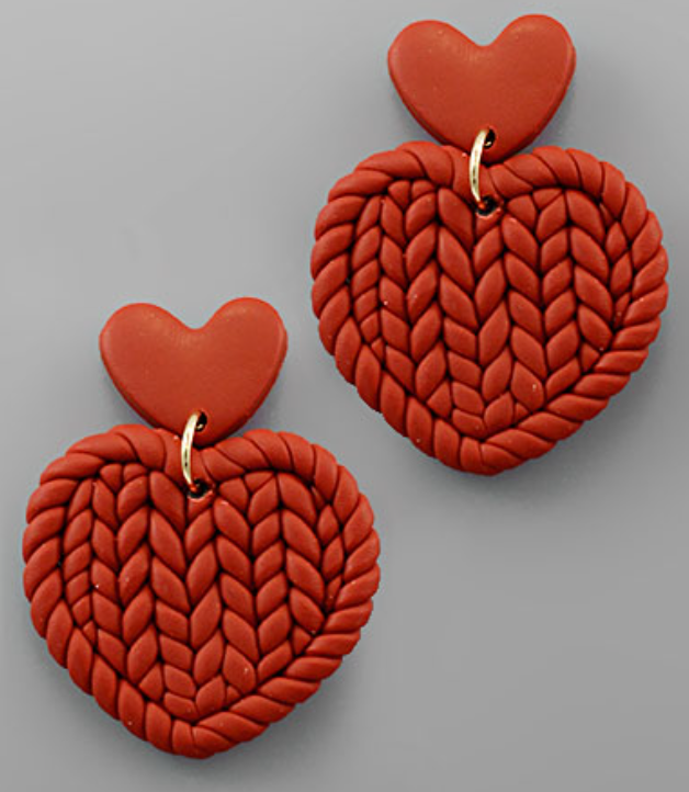 Braided Heart Earrings