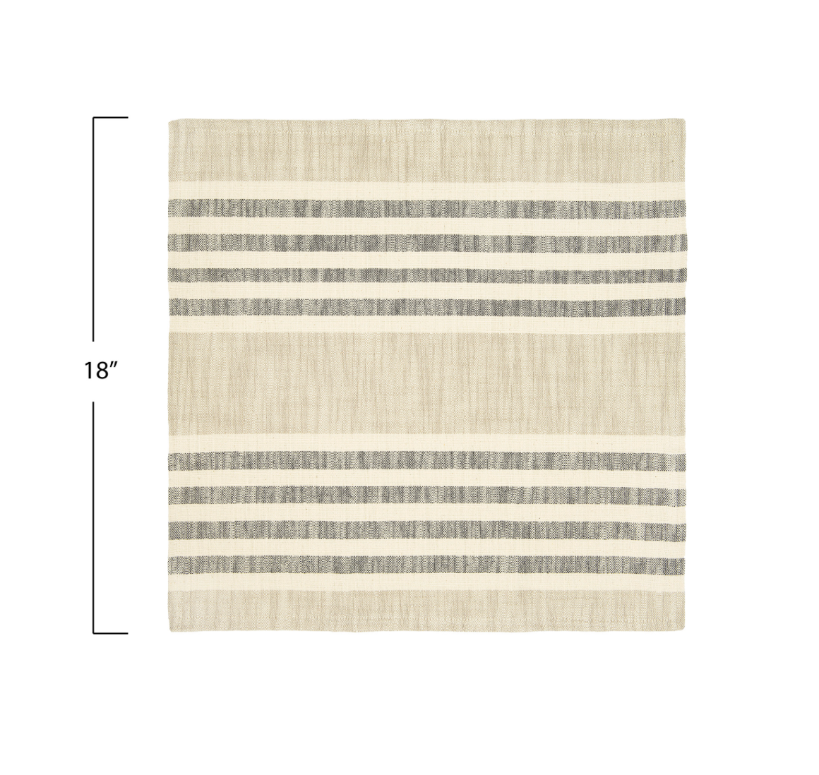 Woven Cotton Striped Napkins-  Set of 4