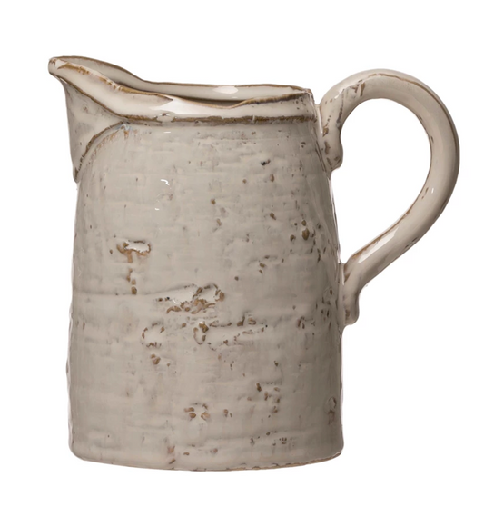 Stoneware Pitcher Reactive Glaze