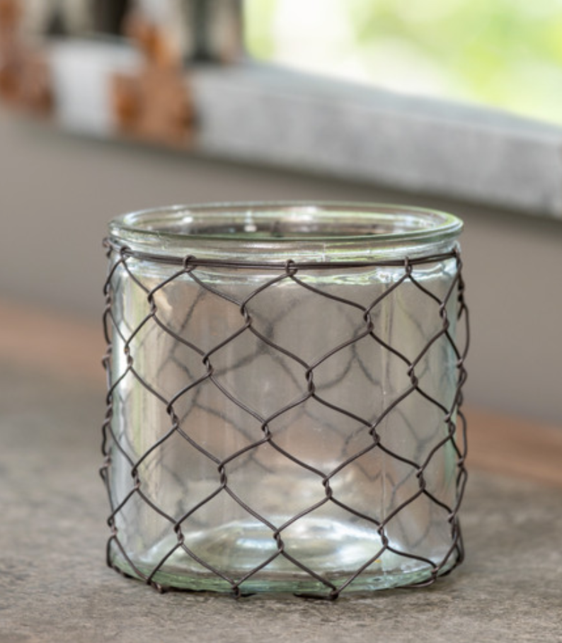 Candle Holder with Poultry Wire