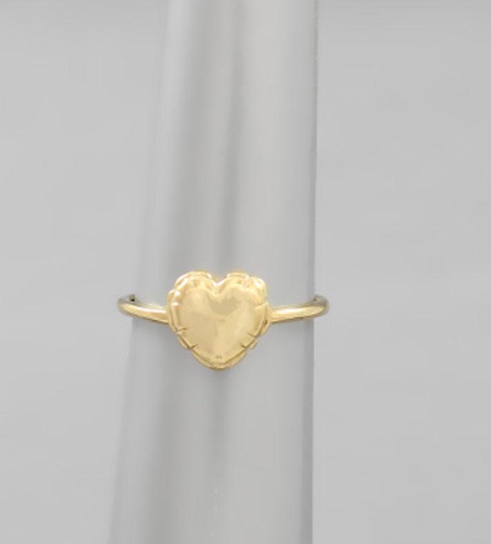 Gold Clamped Heart Ring