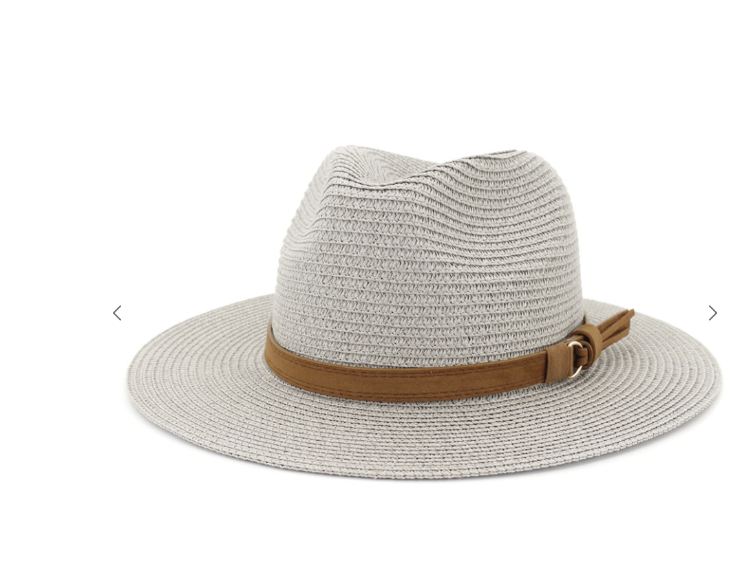 Belted Casual Straw Panama Hat