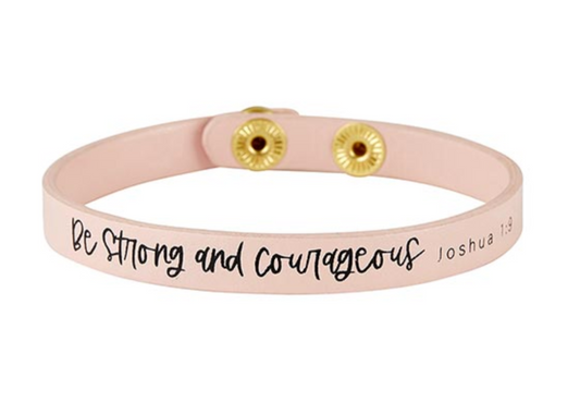 "Be Strong & Courageous" Simply Faith Snap Bracelet