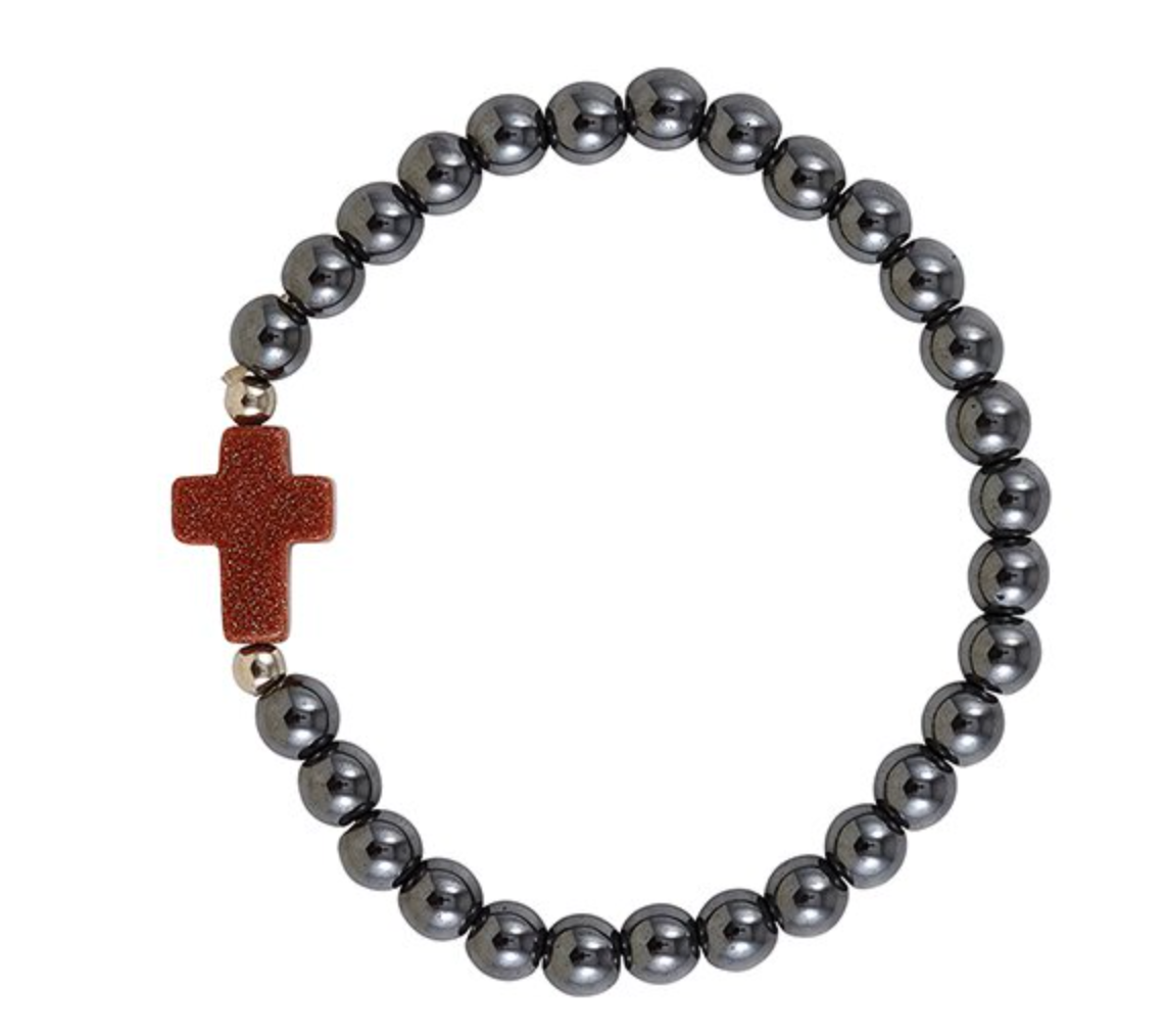 Cross Hematite Bracelet