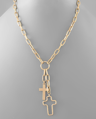 Cross Short Hanging Necklace