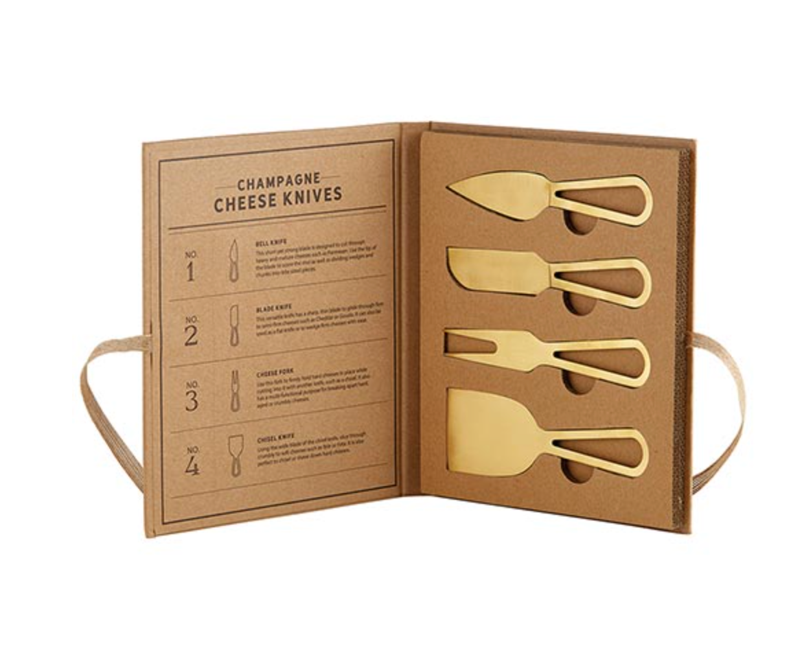Champagne Gold Cheese Knife Box Set
