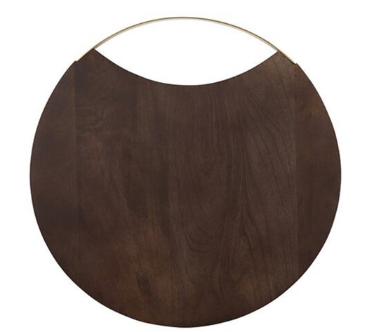 Wood and Brass Serving Board 16"