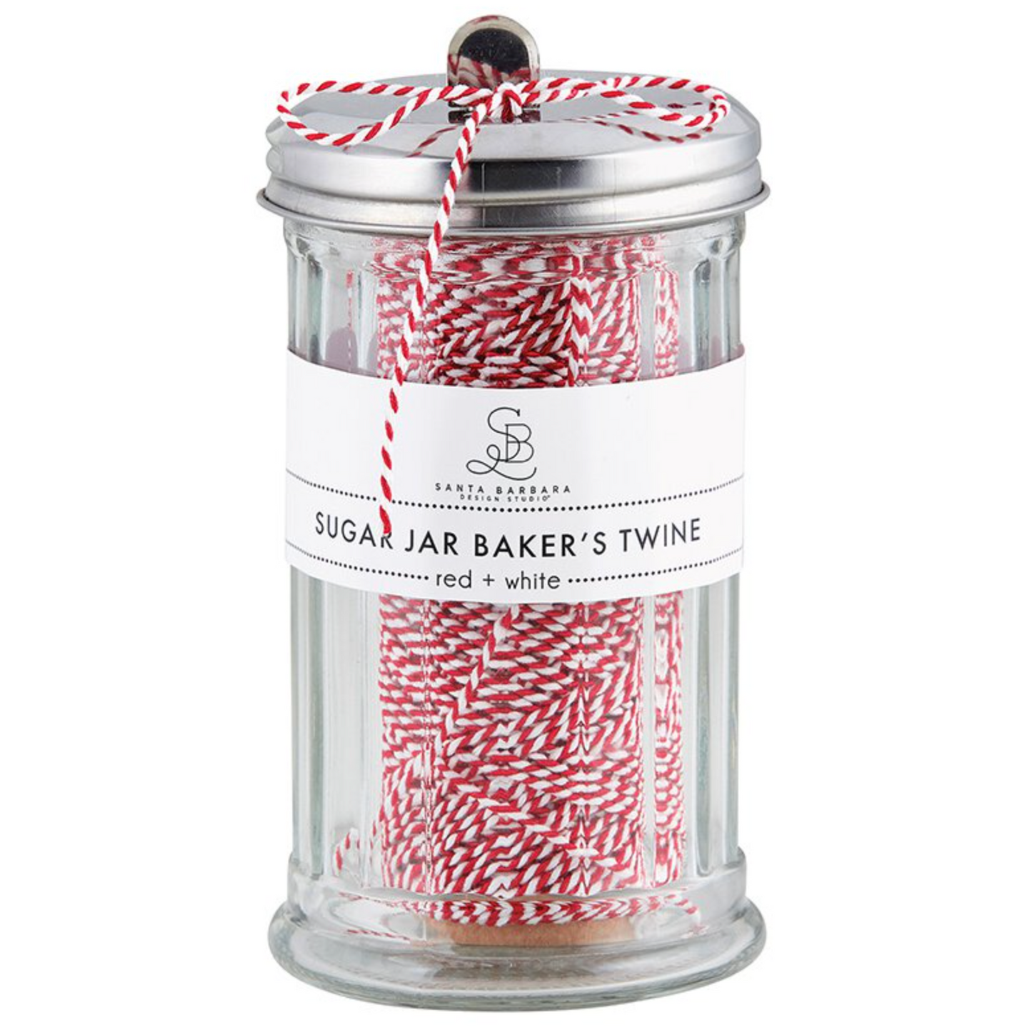 Red and White Sugar Jar Baker's Twine