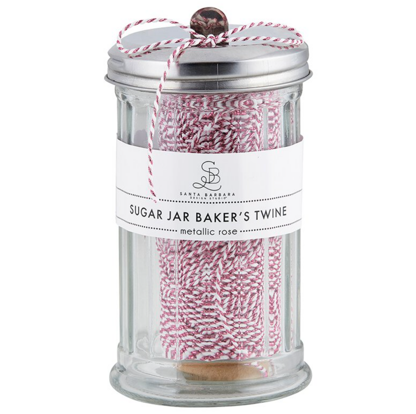 Metallic Rose Sugar Jar Baker's Twine