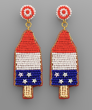 USA Popsicle Seed Bead Earrings