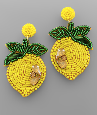 Lemon Squeezey Seed Bead Earrings