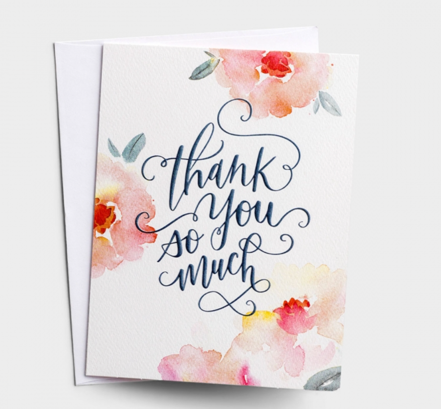Thank You- Pink Floral Card