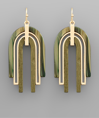 Olive Arch Dangle Earrings