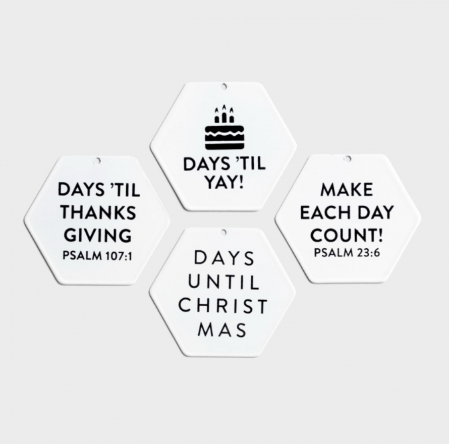 Geometric Countdown Calendar with 8 messages