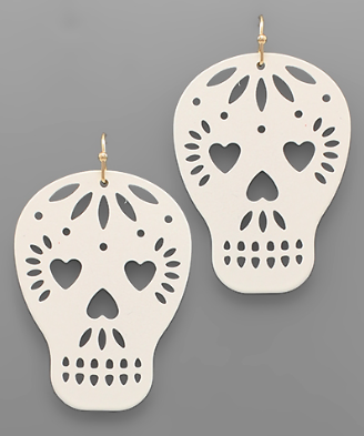 Heart Eye Skull Earrings