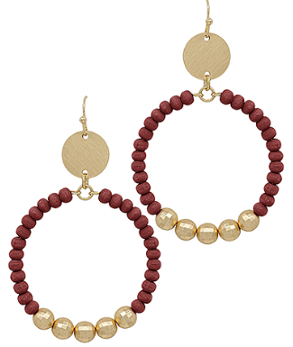 Willow Wood Circle Hoop Earrings