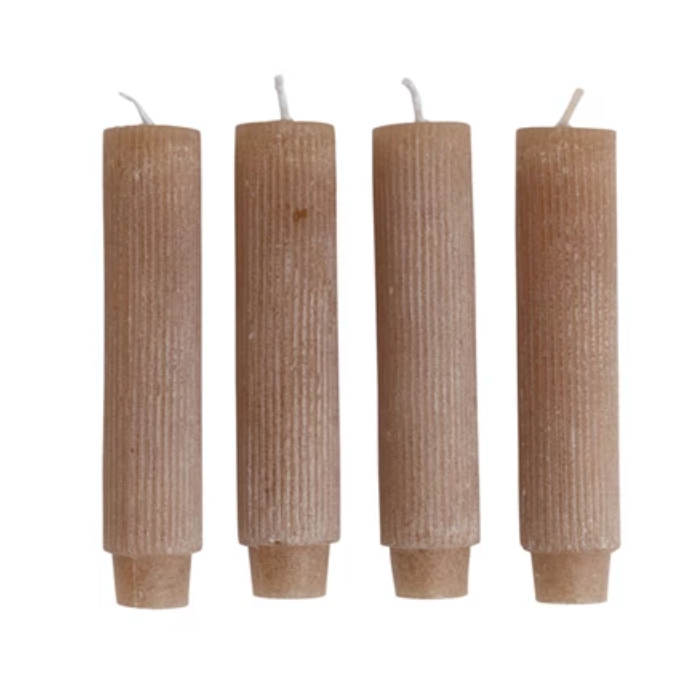 Unscented Pleated Taper Candles, 4.75 in