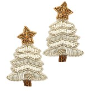 White Christmas Tree Earrings