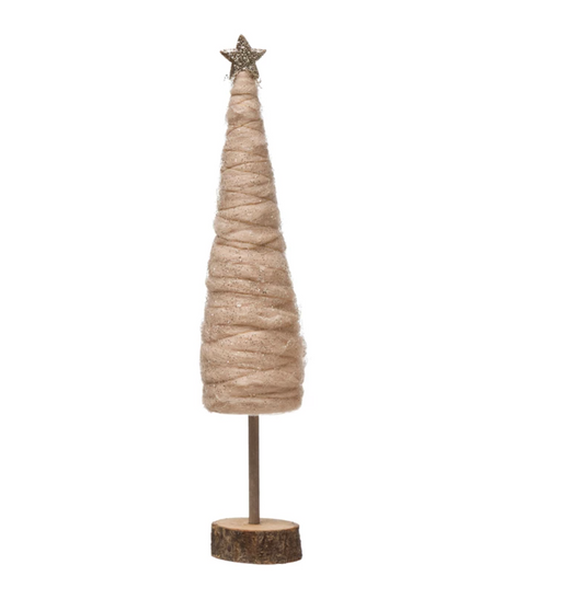 Glitter and Gold Blush Wool Tree