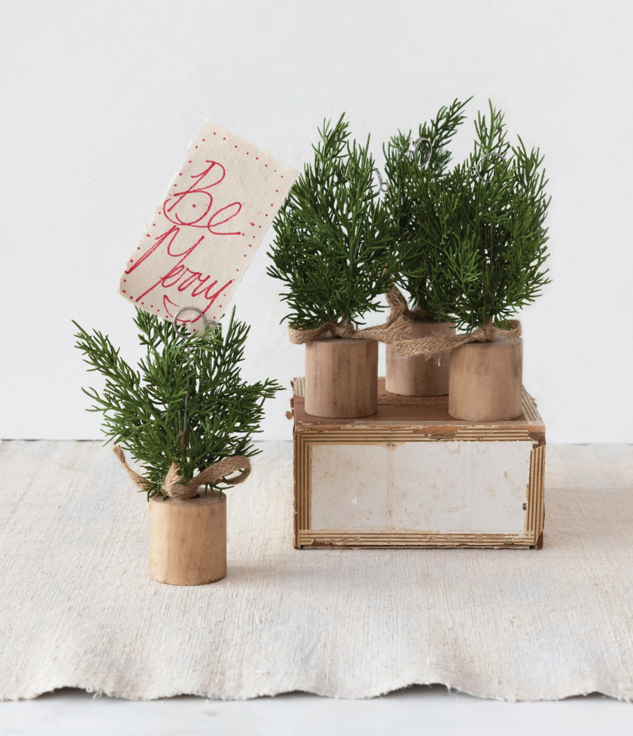 Faux Pine Tree Placecard Holders